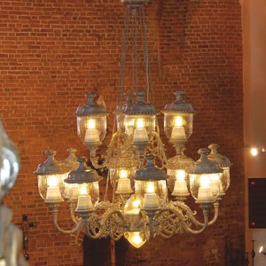 Casa Padrino Lampadario Barocco di Lusso Grigio Ø 247,5 x A. 250 cm - Lampadario Gigante dell'Hotel