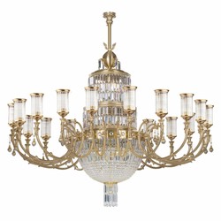 Casa Padrino lampadario in cristallo barocco di lusso ottone con patina Ø 190 x A. 180 cm
