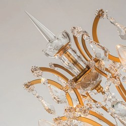 Prunkvolle Barock Kristall Stehleuchte Gold