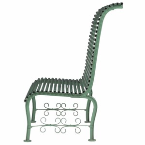 Casa Padrino Jugendstil Metall Hochlehn Gartenbank Grün 116 cm - Garten Möbel