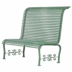 Casa Padrino Art Nouveau Metal High-Back Garden Bench Green 116 cm - Garden Furniture
