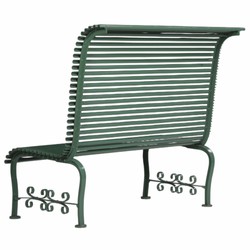 Casa Padrino Art Nouveau Metal High-Back Garden Bench Green 116 cm - Garden Furniture