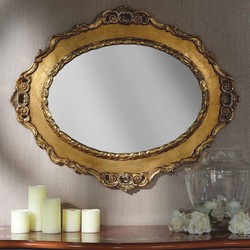 Ovaler Luxus Barock Spiegel Wandspiegel Gold