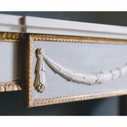 Casa Padrino Consolle Barocco di Lusso Grigio / Oro 144 cm - Mobili Barocchi - Fatto in Italia