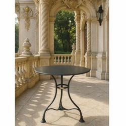 Casa Padrino mesa de jardín Art Nouveau negro Ø 60 x Al. 70 cm - Muebles de jardín nostálgicos Casa Padrino mesa de jardín Art Nouveau negro Ø 60 x Al. 70 cm - Muebles de jardín nostálgicos