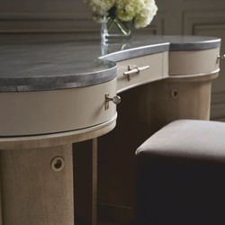Casa Padrino Luxury Dressing Table Gray / Brown / Gold 171 cm - Hotel & Bedroom Furniture