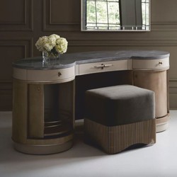 Casa Padrino Luxury Dressing Table Gray / Brown / Gold 171 cm - Hotel & Bedroom Furniture