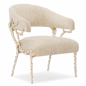 Casa Padrino Fauteuil de Luxe Blanc / Or H. 83 cm - Meubles de Salon et d'Hôtel