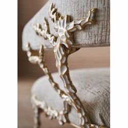 Casa Padrino Luxury Armchair White / Gold H. 83 cm - Living Room & Hotel Furniture
