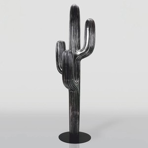 Casa Padrino XXL Decorative Cactus Silver with Patina / Black H. 195 cm - Garden Decoration
