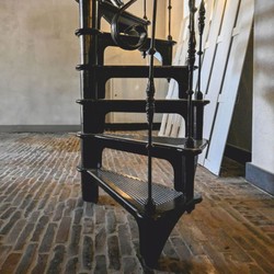 Casa Padrino Rustic Cast Iron Spiral Staircase with Railing on the Right Side Black H. 300 cm
