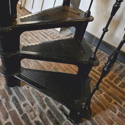 Casa Padrino Rustic Cast Iron Spiral Staircase with Railing on the Right Side Black H. 300 cm