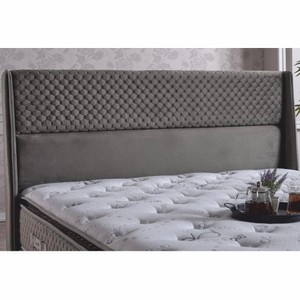Casa Padrino Luxus Bett-Kopfteil Dunkelgrau 200 cm - Luxus Schlafzimmer Möbel