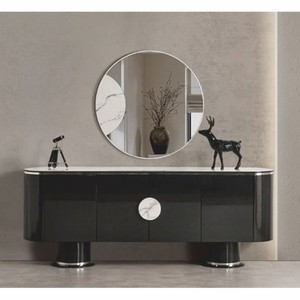 Casa Padrino Aparador de Lujo Negro / Blanco / Plata 221 cm - Muebles para Hotel y Comedor Casa Padrino Aparador de Lujo Negro / Blanco / Plata 221 cm - Muebles para Hotel y Comedor