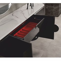 Casa Padrino buffet de luxe noir / blanc / argent 221 cm - Meubles d'hôtel et de salle à manger Casa Padrino buffet de luxe noir / blanc / argent 221 cm - Meubles d'hôtel et de salle à manger