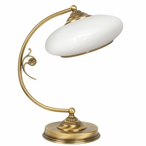 Casa Padrino lampe de table baroque de luxe laiton avec patine / blanc H. 37 cm