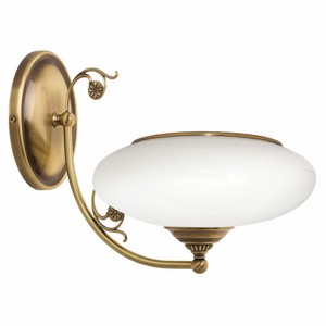 Casa Padrino lámpara de pared barroco de lujo latón con pátina / blanco A. 27 cm - Lámparas brrocos