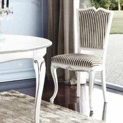 Casa Padrino sedia da sala da pranzo barocco di lusso argento / nero / bianco / argento - Fatto in Italia