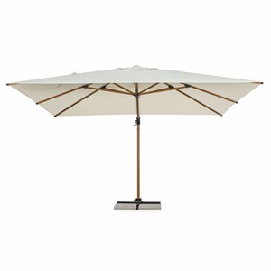Casa Padrino Luxus Ampelschirm mit Ständer Beige / Braun 400 cm - Garten Accessoires
