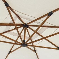Casa Padrino luxury cantilever parasol with stand beige / brown 400 cm - Garden accessories