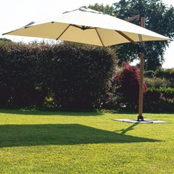 Casa Padrino luxury cantilever parasol with stand beige / brown 400 cm - Garden accessories