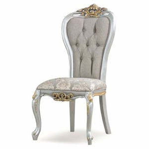 Casa Padrino Luxus Barock Esszimmer Stuhl 6er Set Grau / Silber / Gold - Barock Esszimmer Möbel
