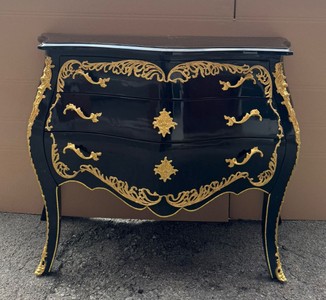 Casa Padrino Baroque Chest of Drawers with 3 Drawers in Black and Gold, 105 x 46 x 80 cm