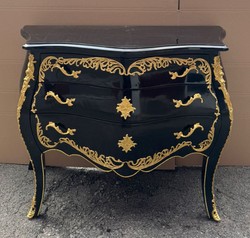 Casa Padrino Baroque Chest of Drawers with 3 Drawers in Black and Gold, 105 x 46 x 80 cm
