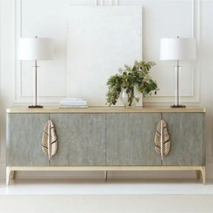 Casa Padrino Aparador de Lujo Gris-Azul / Oro 229 cm - Muebles de Hotel de Lujo