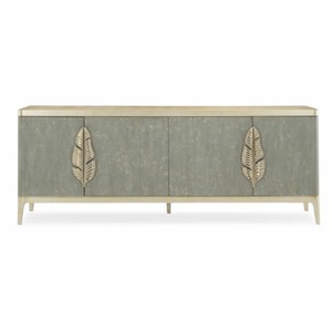 Casa Padrino Luxus Sideboard Graublau / Gold 229 cm - Luxus Hotel Möbel