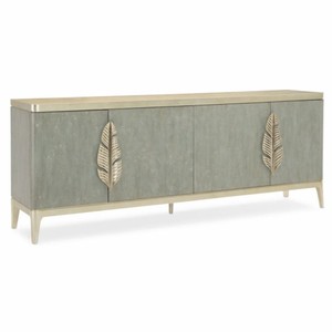 Casa Padrino Luxus Sideboard Graublau / Gold 229 cm - Luxus Hotel Möbel