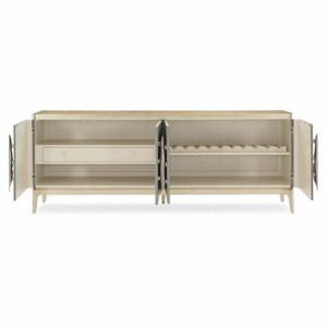 Casa Padrino Luxus Sideboard Graublau / Gold 229 cm - Luxus Hotel Möbel