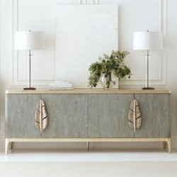 Luxus Sideboard mit 4 Türen Graublau Gold