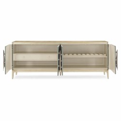 Luxus Sideboard mit 4 Türen Graublau Gold