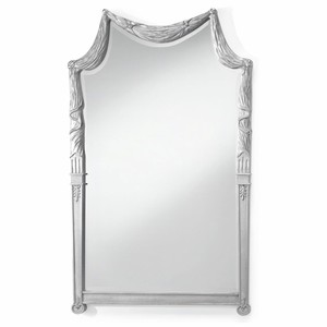 Casa Padrino Luxus Barock Massivholz Spiegel Silber H. 135 cm - Made in Italy