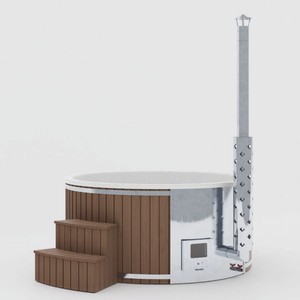 Casa Padrino Jacuzzi de lujo para exterior de jardín para 4-6 personas marrón / plata Ø 225 cm