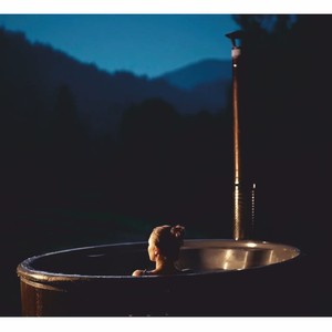 Casa Padrino Luxus Outdoor Garten 4-6 Personen Whirlpool Braun / Silber Ø 225 cm