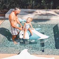 Schwimmender Outdoor Garten Terrassen Pool Sitzsack Fisch Weiß Türkis