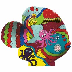XXL Deko Skulptur Figur Fisch Bunt XXL Deko Skulptur Figur Fisch Bunt