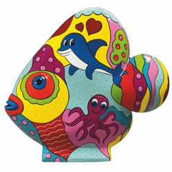 XXL Deko Skulptur Figur Fisch Bunt XXL Deko Skulptur Figur Fisch Bunt