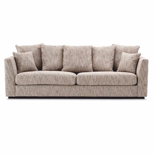 Casa Padrino Luxus Wohnzimmer Sofa Beige / Schwarz 255 cm - Wohnzimmer & Hotel Möbel