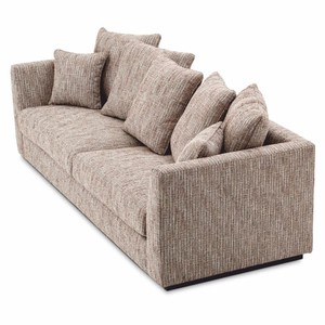 Casa Padrino Luxus Wohnzimmer Sofa Beige / Schwarz 255 cm - Wohnzimmer & Hotel Möbel