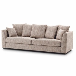 Casa Padrino Luxury Living Room Sofa Beige / Black 255 cm - Living Room & Hotel Furniture