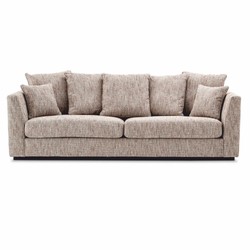 Casa Padrino Luxury Living Room Sofa Beige / Black 255 cm - Living Room & Hotel Furniture