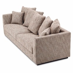 Casa Padrino Luxury Living Room Sofa Beige / Black 255 cm - Living Room & Hotel Furniture