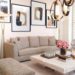Casa Padrino Luxury Living Room Sofa Beige / Black 255 cm - Living Room & Hotel Furniture