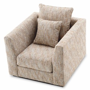 Casa Padrino Luxus Wohnzimmer & Hotel Sessel Beige / Schwarz H. 90 cm - Luxus Möbel