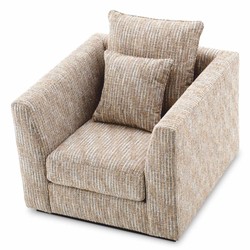 Casa Padrino luxury living room & hotel armchair beige / black H. 90 cm - Luxury Furniture