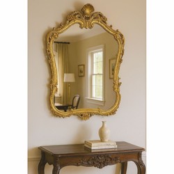 Casa Padrino luxury baroque mirror gold H. 84 cm - Baroque furniture - Made in Italy