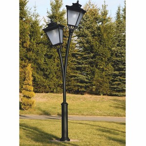 Casa Padrino linterna de jardín doble Art Nouveau negro Al. 353,5 cm - Iluminación exterior